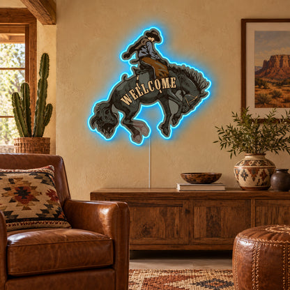 Welcome To The Rodeo Cowboy Rider LED Neon Sign — original product image 02