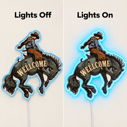 Welcome To The Rodeo Cowboy Rider LED Neon Sign — original product image 05