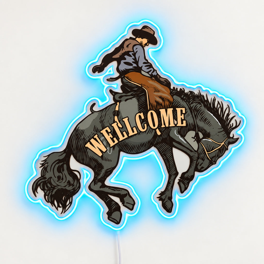 Welcome To The Rodeo Cowboy Rider LED Neon Sign — original product image 06