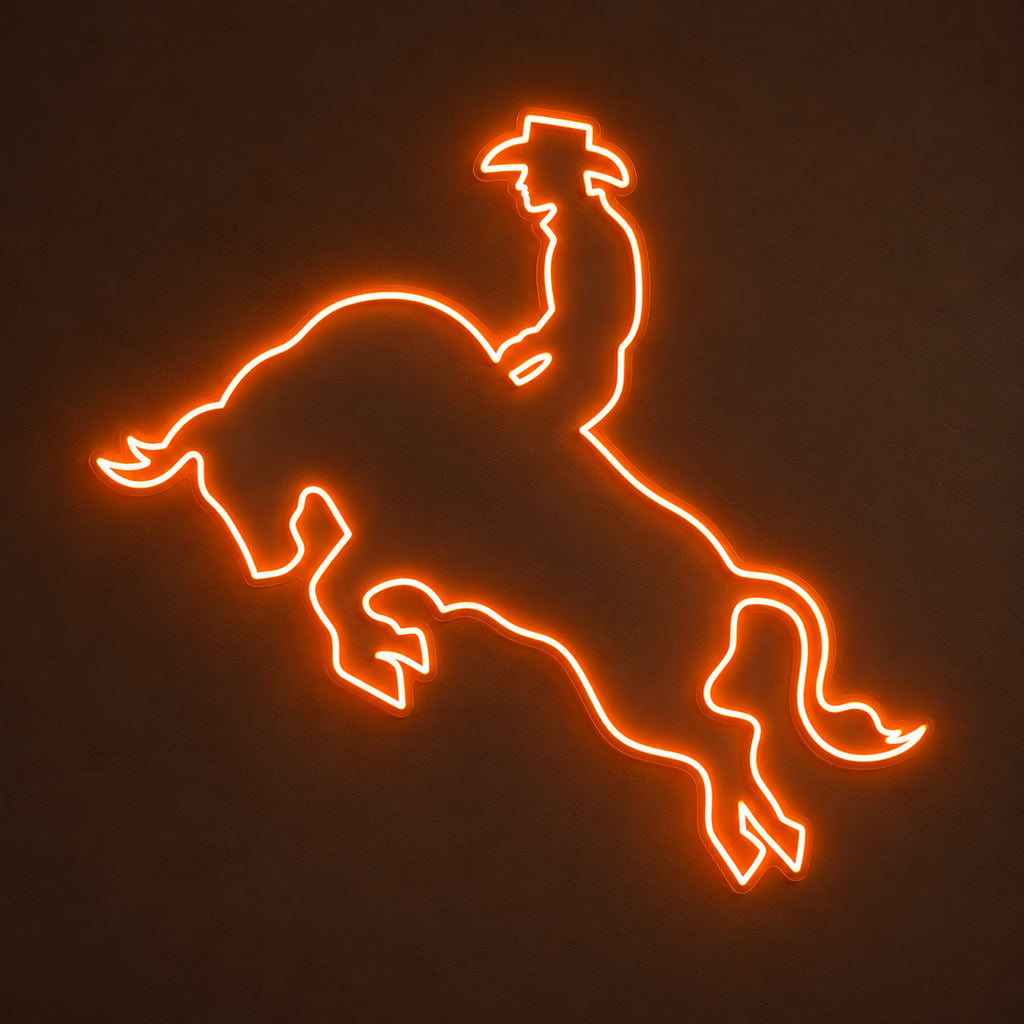 Western Bull Rider LED Neon Sign — original product image 01