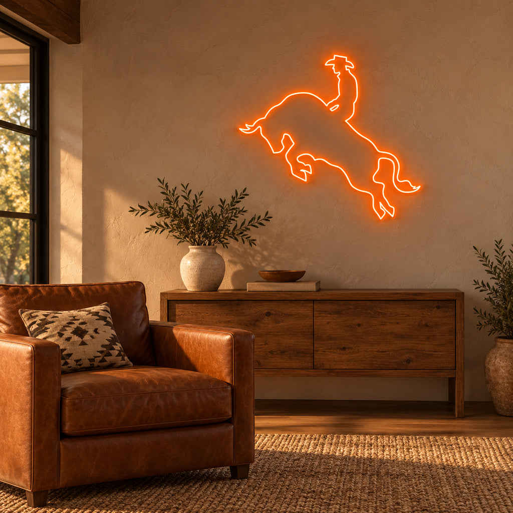 Western Bull Rider LED Neon Sign — original product image 02