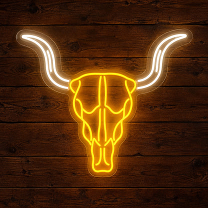 Western Bull Skull LED Neon Sign — original product image 01