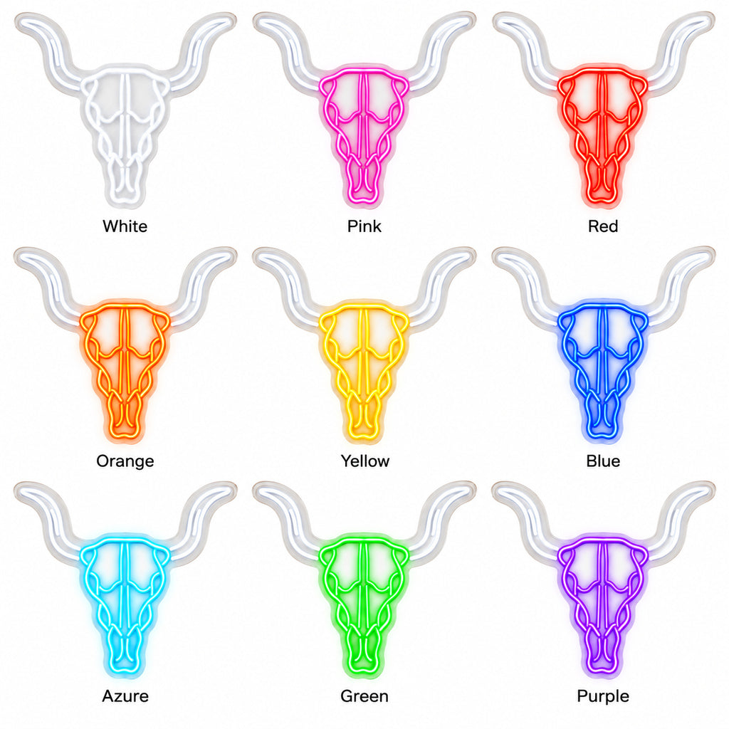 Western Bull Skull LED Neon Sign — original product image 04