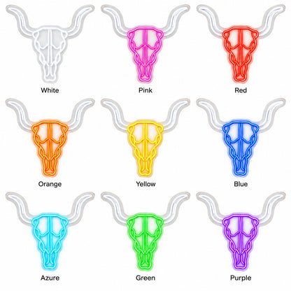 Western Bull Skull LED Neon Sign — original product image 04