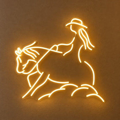 Western Horse Silhouette Wall Decor LED Neon Sign — original product image 01