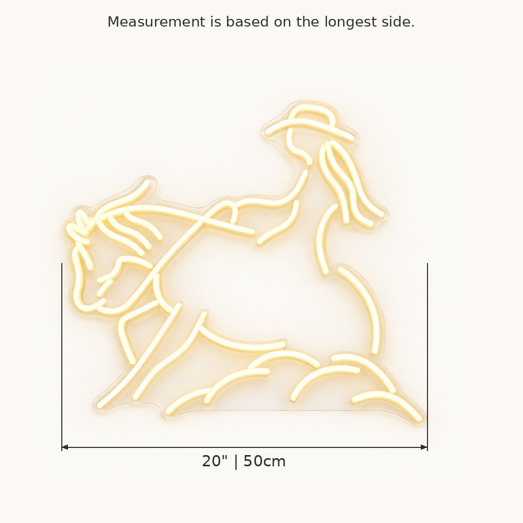 Western Horse Silhouette Wall Decor LED Neon Sign — original product image 03