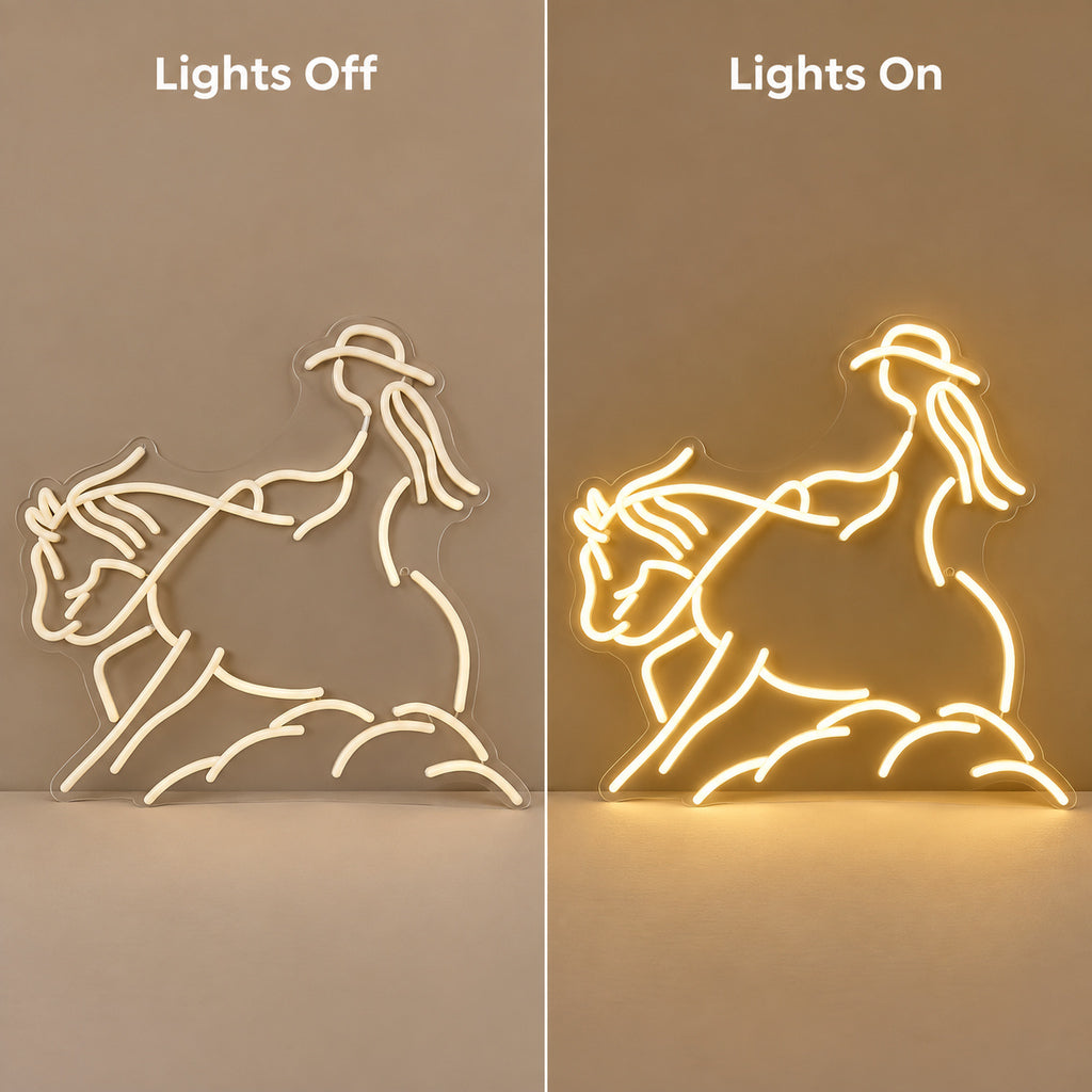 Western Horse Silhouette Wall Decor LED Neon Sign — original product image 05