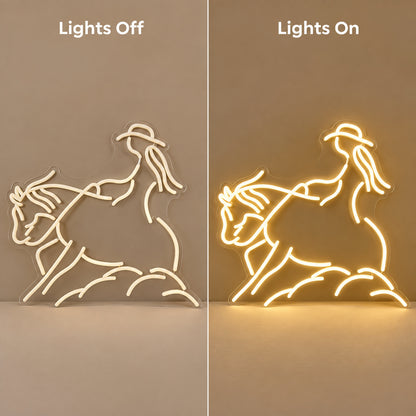 Western Horse Silhouette Wall Decor LED Neon Sign — original product image 05