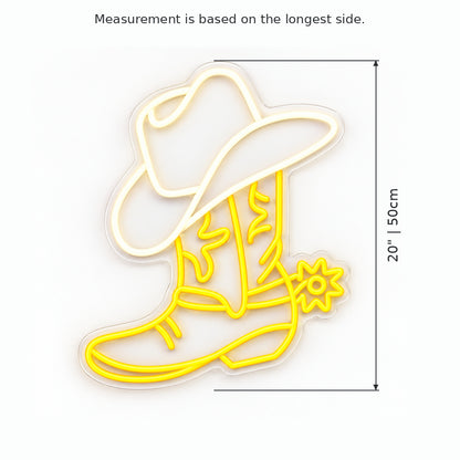 Western Rodeo Boot Hat LED Neon Sign — original product image 03