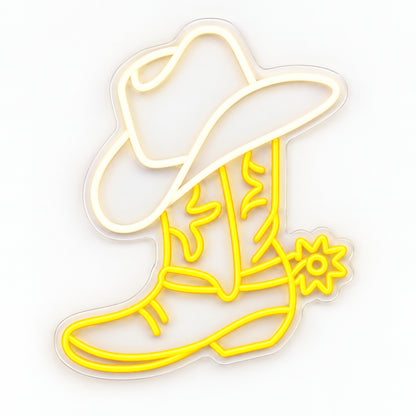 Western Rodeo Boot Hat LED Neon Sign — original product image 06