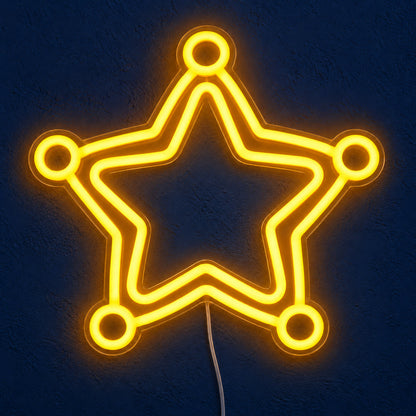 Western Sheriff Star Badge LED Neon Sign — original product image 01