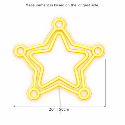 Western Sheriff Star Badge LED Neon Sign — original product image 03