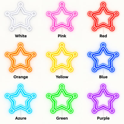 Western Sheriff Star Badge LED Neon Sign — original product image 04