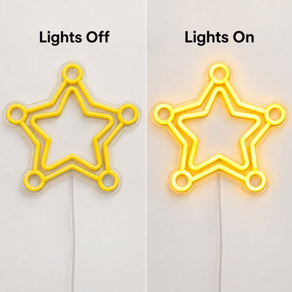 Western Sheriff Star Badge LED Neon Sign — original product image 05