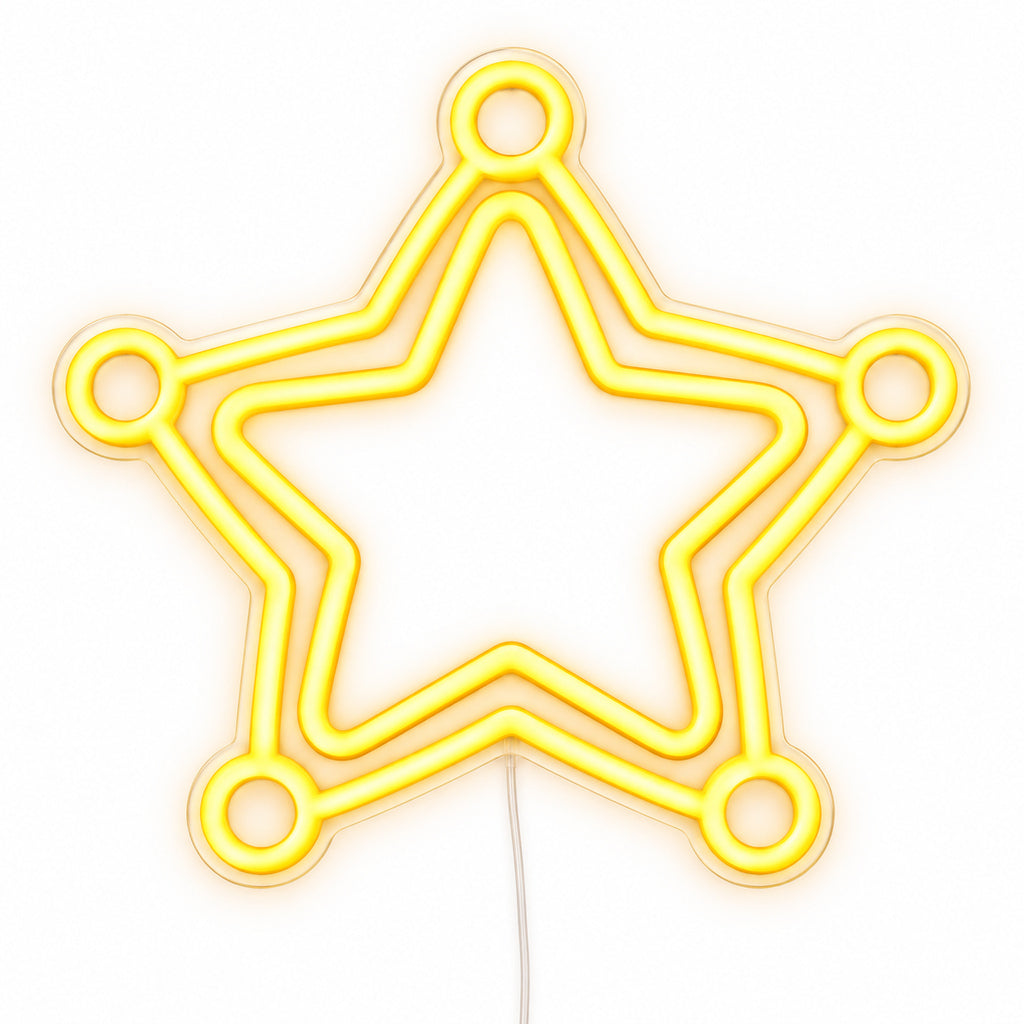 Western Sheriff Star Badge LED Neon Sign — original product image 06