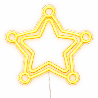 Western Sheriff Star Badge LED Neon Sign — original product image 06