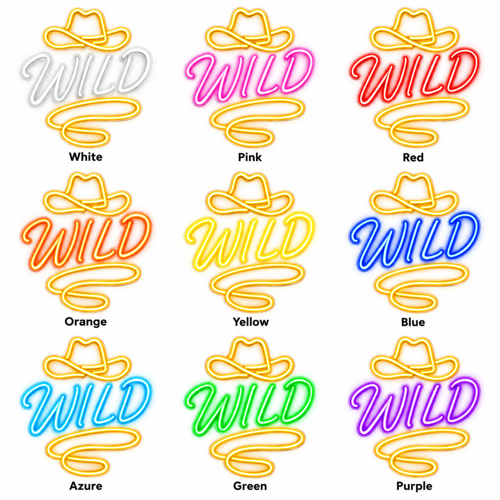 Wild Cowboy Hat Lasso Garage LED Neon Sign — original product image 04