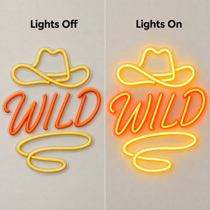 Wild Cowboy Hat Lasso Garage LED Neon Sign — original product image 05