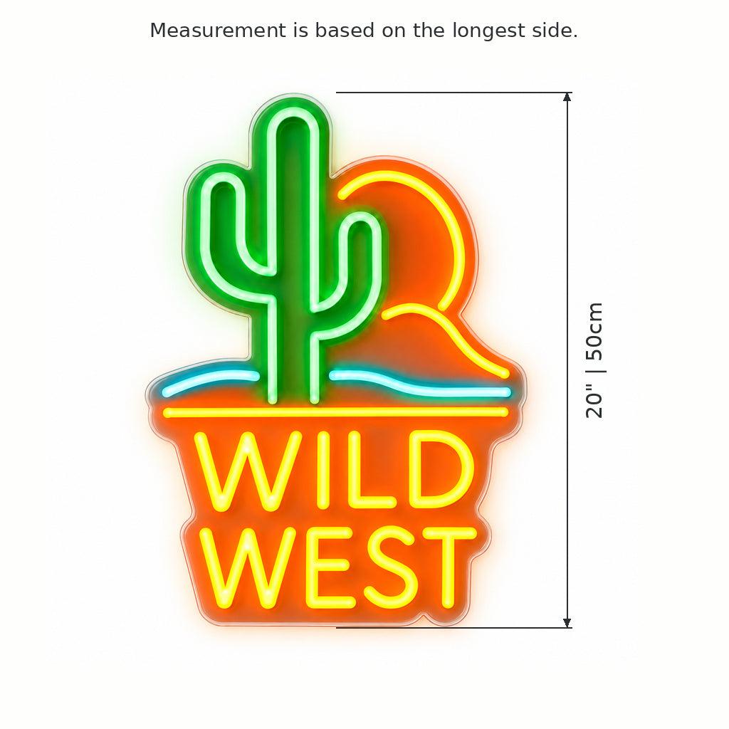 Wild West Cactus Sunset Garage LED Neon Sign — original product image 03