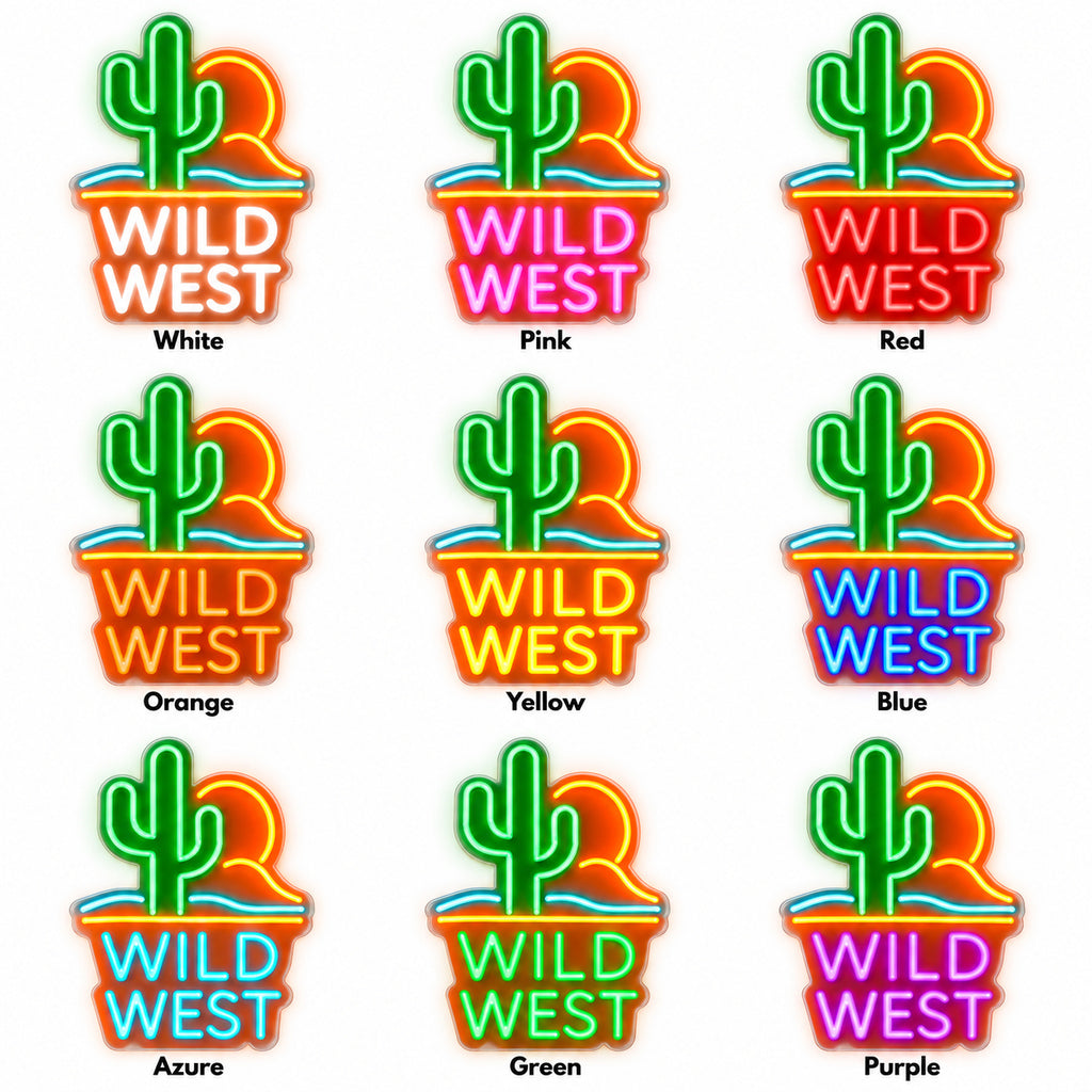 Wild West Cactus Sunset Garage LED Neon Sign — original product image 04