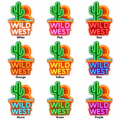 Wild West Cactus Sunset Garage LED Neon Sign — original product image 04