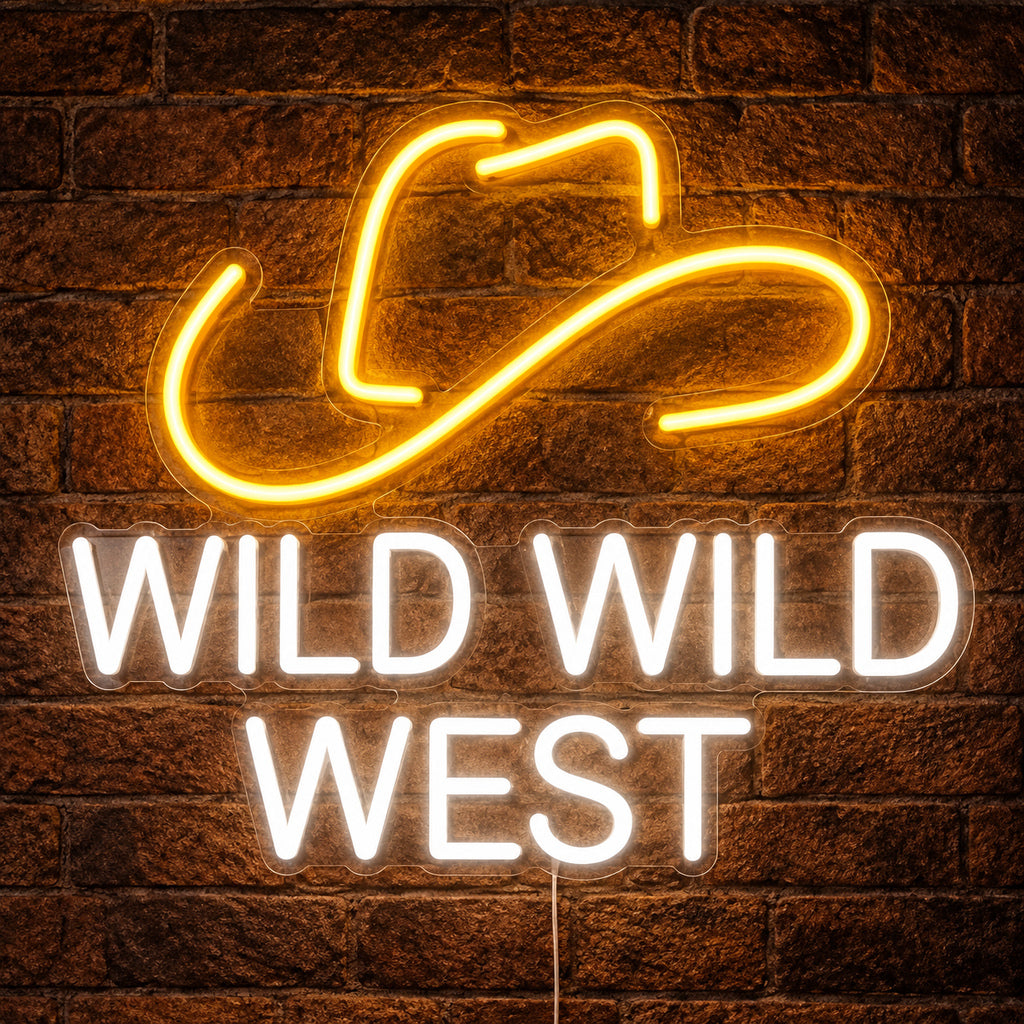 Wild Wild West Cowboy Hat Garage LED Neon Sign — original product image 01