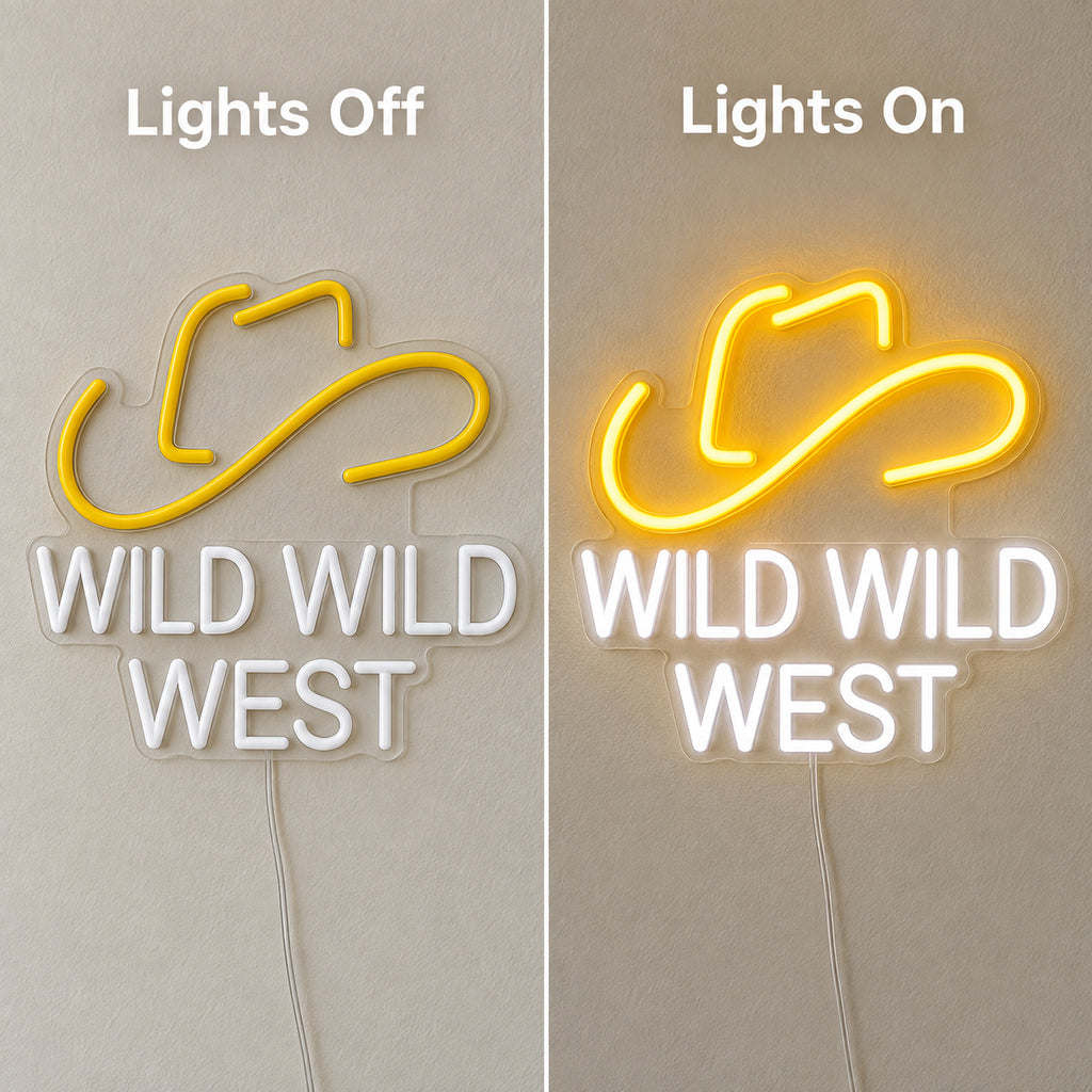 Wild Wild West Cowboy Hat Garage LED Neon Sign — original product image 05