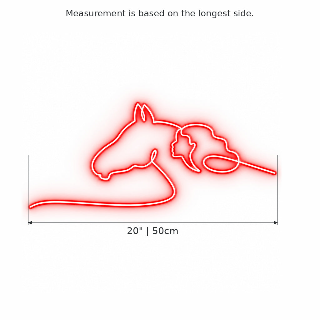 Woman and Horse Line Art LED Neon Sign — original product image 03