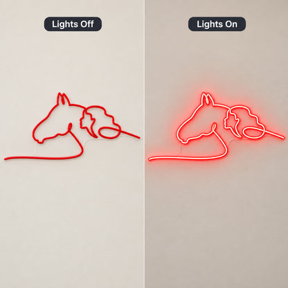 Woman and Horse Line Art LED Neon Sign — original product image 05