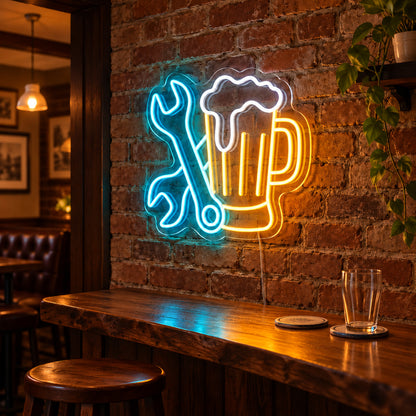 Wrench Beer Mug LED Neon Sign — original product image 02