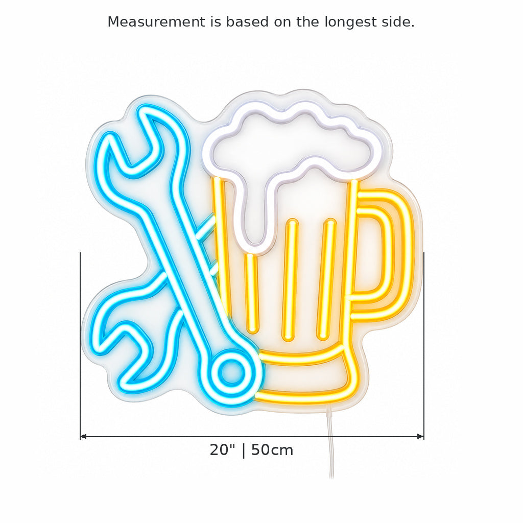 Wrench Beer Mug LED Neon Sign — original product image 03
