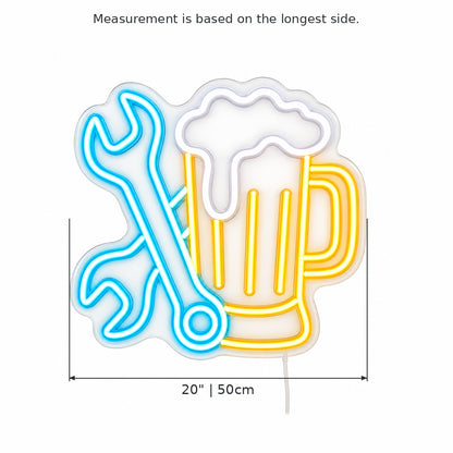 Wrench Beer Mug LED Neon Sign — original product image 03