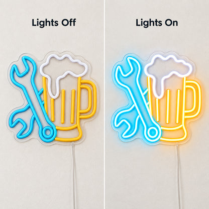 Wrench Beer Mug LED Neon Sign — original product image 05