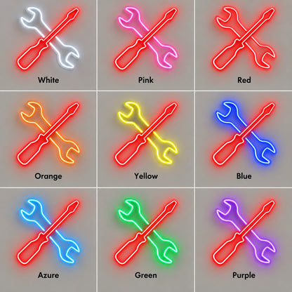 Wrench Screwdriver Dark Wall LED Neon Sign — original product image 04