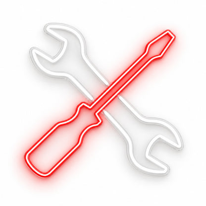Wrench Screwdriver Dark Wall LED Neon Sign — original product image 06