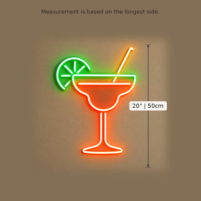 Margarita Cocktail LED Neon Sign size guide