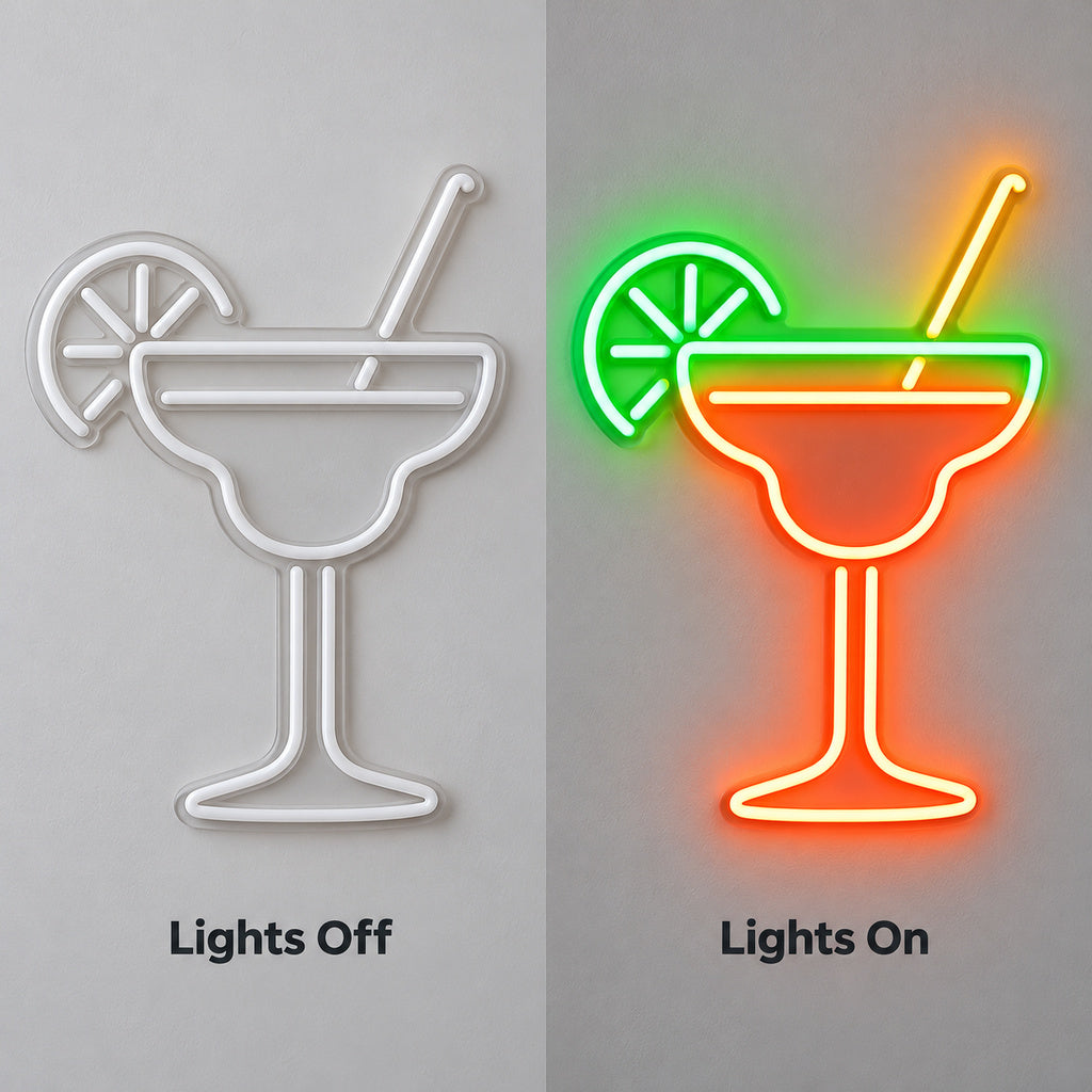 Margarita Cocktail LED Neon Sign lights off/on