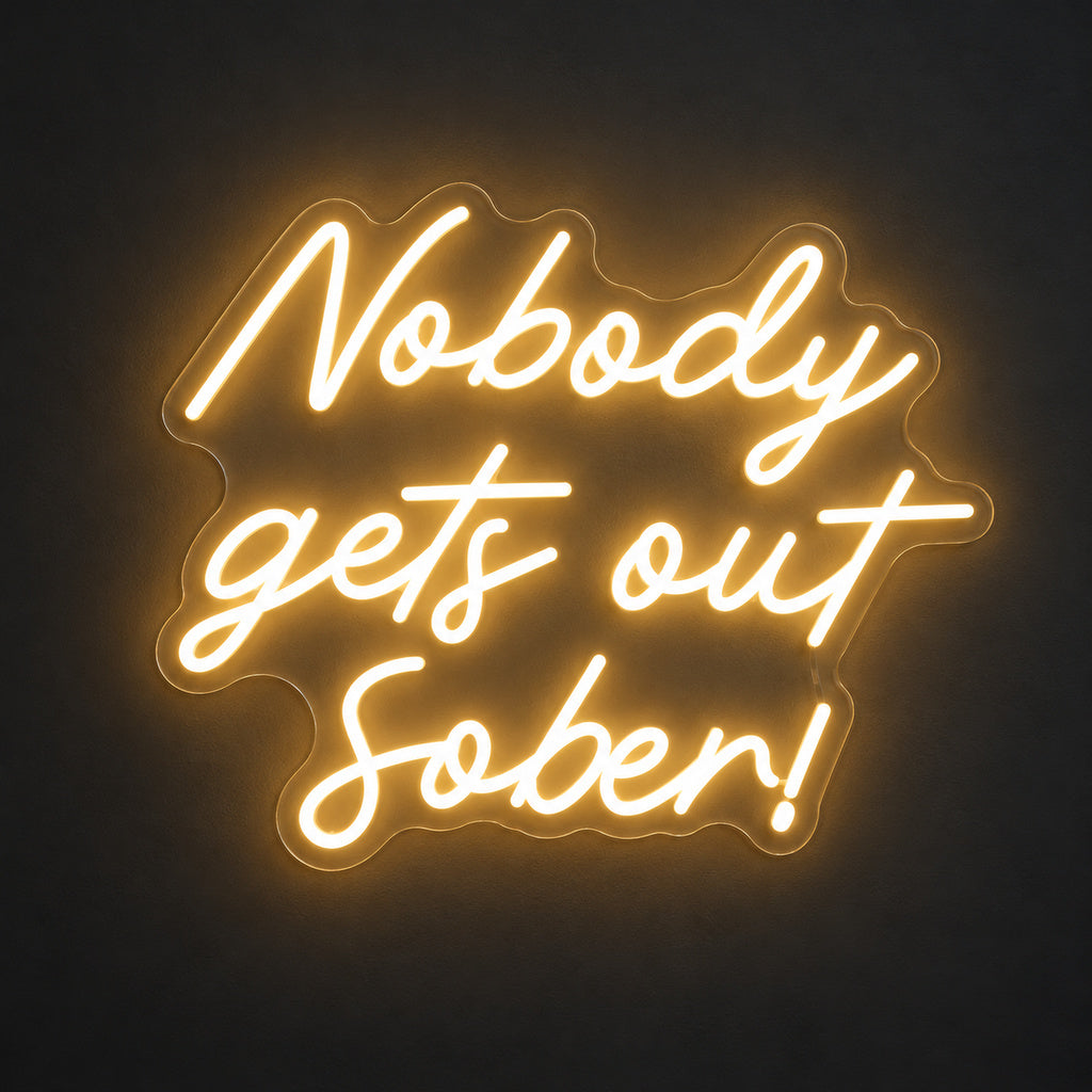 Nobody Gets Out Sober LED Neon Sign main product image