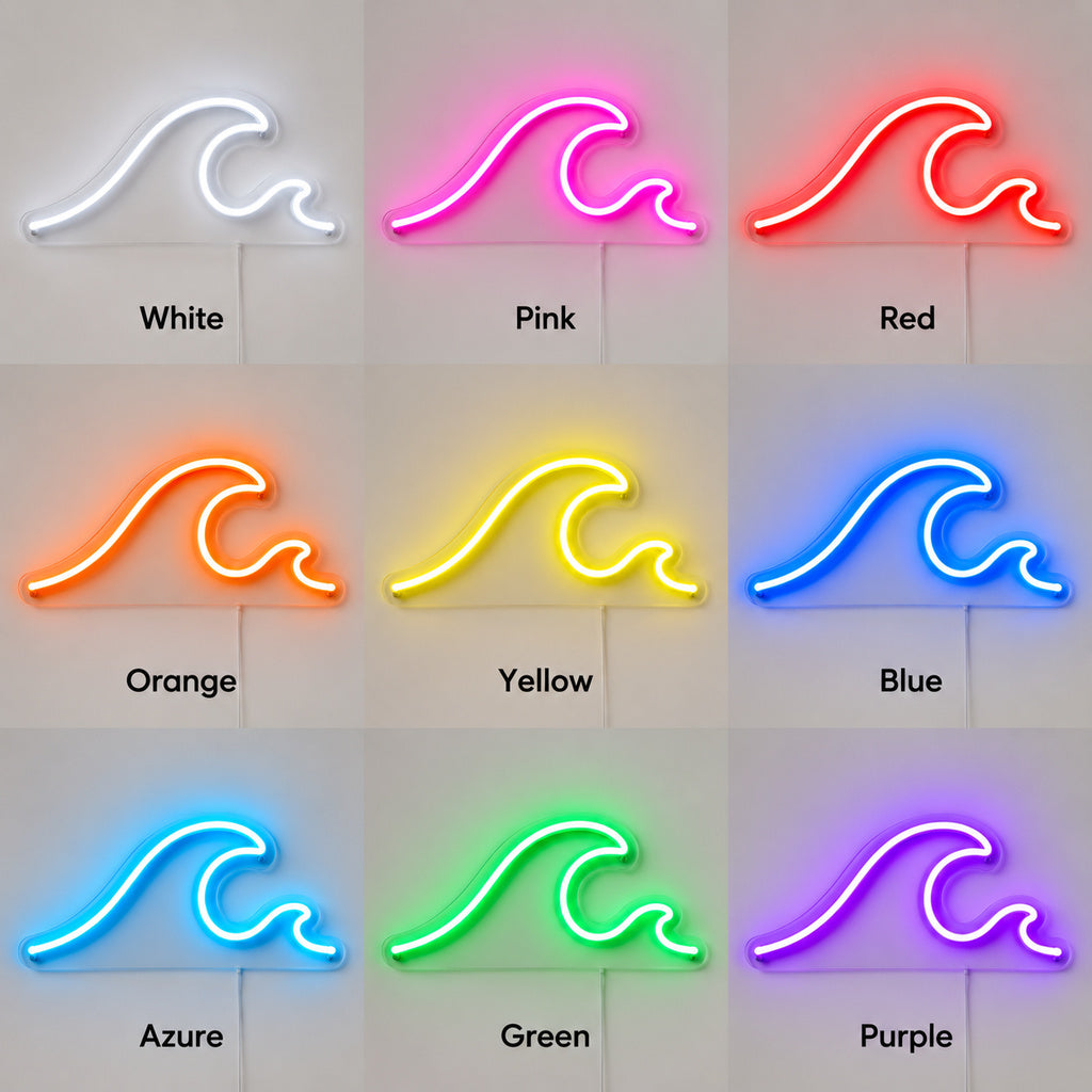 Ocean Wave Blue LED Neon Sign color grid