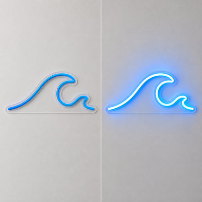 Ocean Wave Blue LED Neon Sign lights off/on