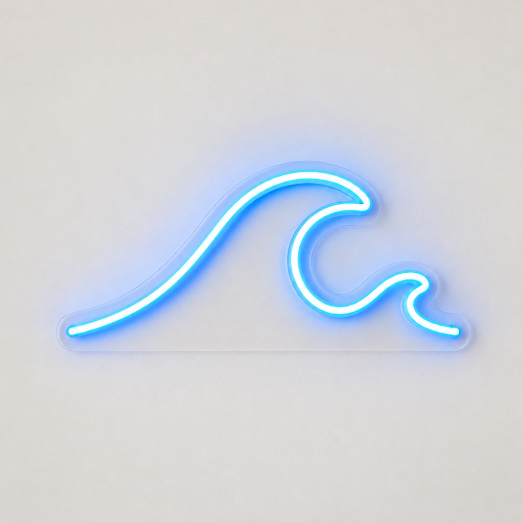 Ocean Wave Blue LED Neon Sign solid background