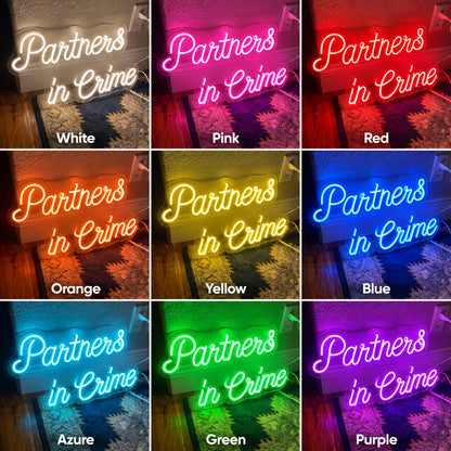 Partners In Crime LED Neon Sign color grid