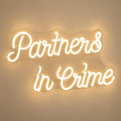 Partners In Crime LED Neon Sign solid background