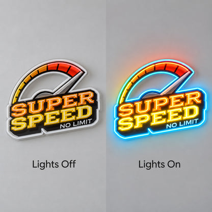 Super Speed No Limit LED Neon Sign lights off/on
