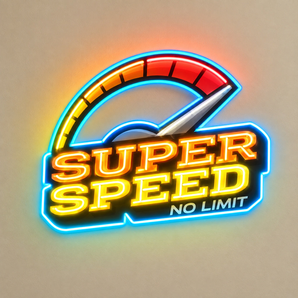 Super Speed No Limit LED Neon Sign solid background