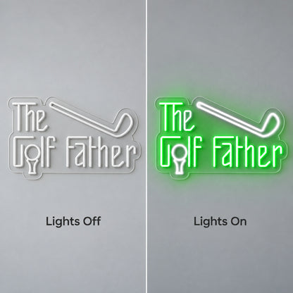 The Golf Father LED Neon Sign lights off/on