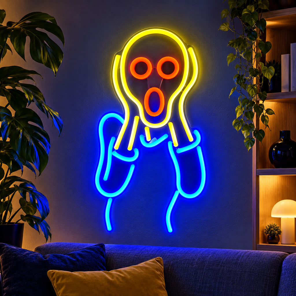 The Scream Figure LED Neon Sign lifestyle scene