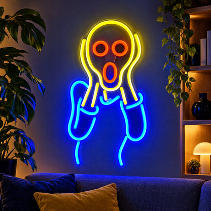 The Scream Figure LED Neon Sign lifestyle scene