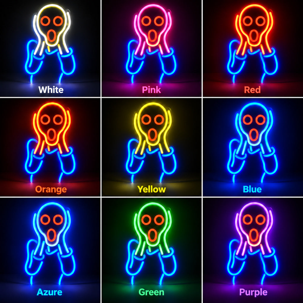 The Scream Figure LED Neon Sign color grid