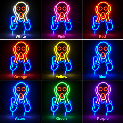 The Scream Figure LED Neon Sign color grid